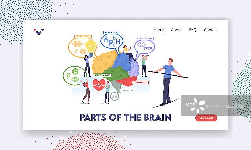 大脑零件着陆页模板图片素材