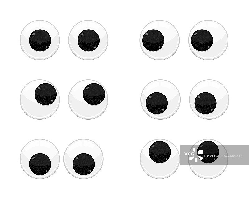 塑料玩具安全摇摆眼扁平风格设计图片素材