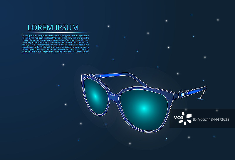 深色背景上的现代眼镜图标图片素材