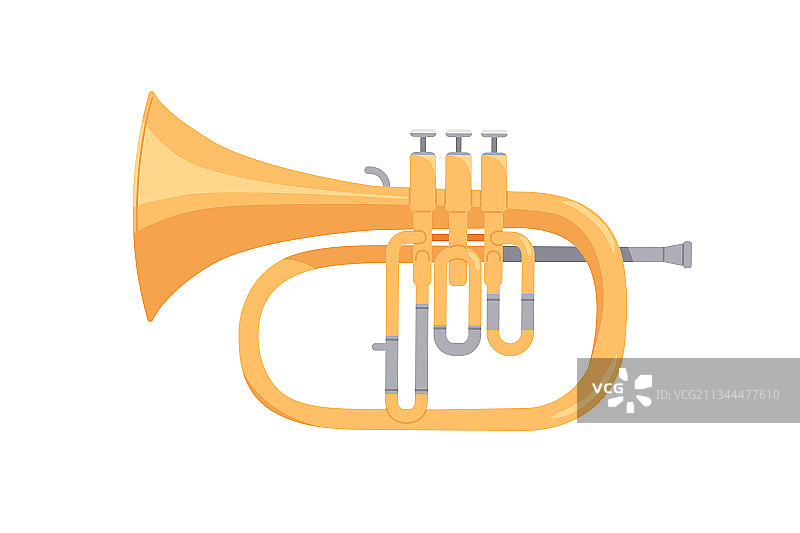 金色短号铜管乐器图片素材