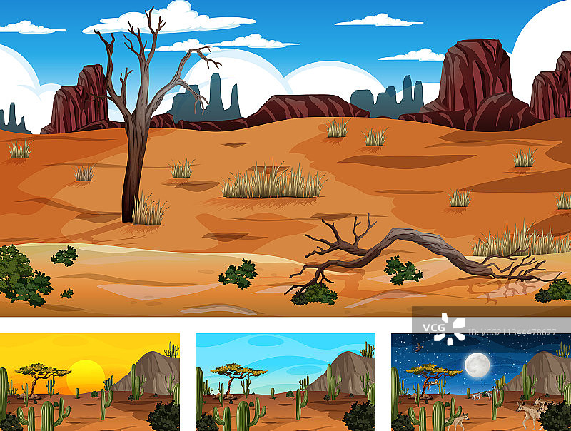 沙漠森林景观场景图片素材