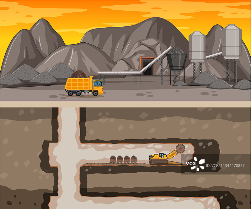 地下煤矿景观图片素材