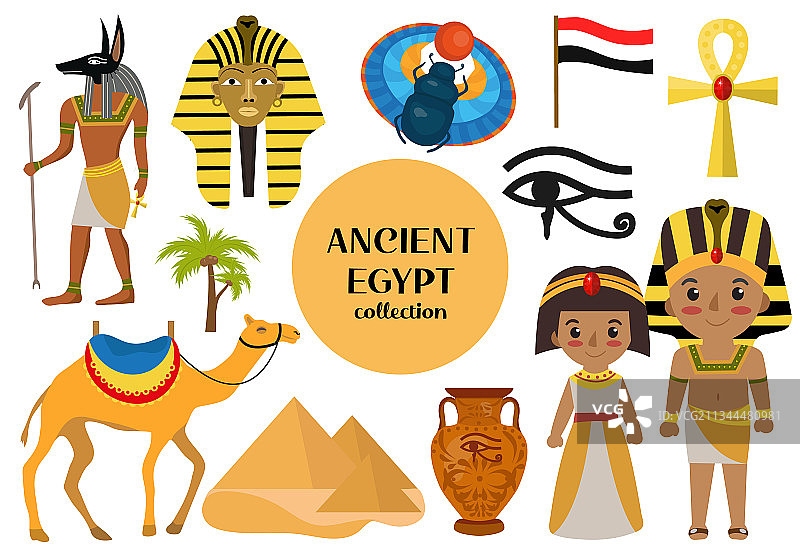古埃及物品剪贴画合集图片素材