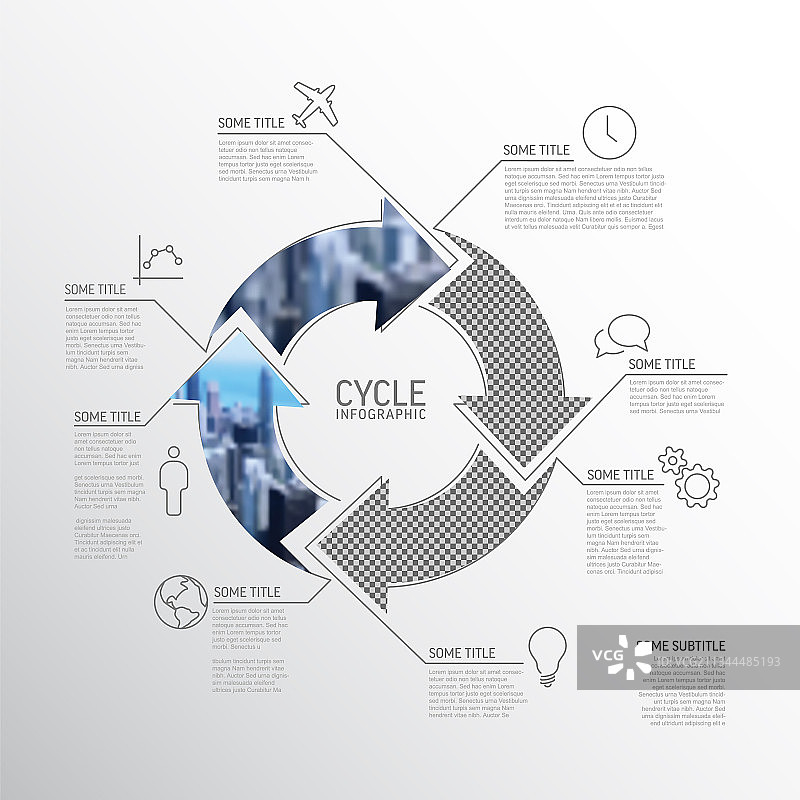 带照片的简约循环信息图模板图片素材