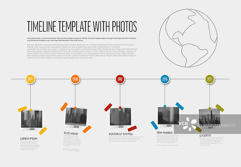 信息图照片快照时间轴模板图片素材