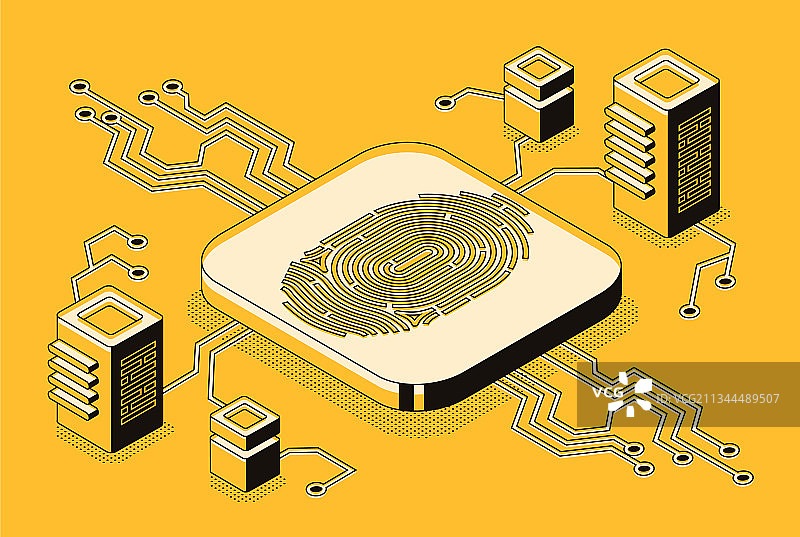 生物识别安全技术概念图片素材