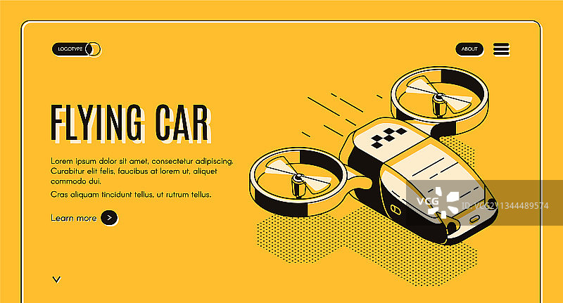 未来飞行出租车2.5D网站图片素材