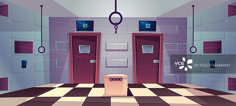 卡通密室逃脱与门图片素材