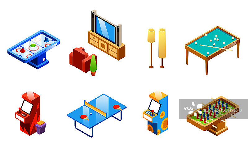 2.5D娱乐室场景图片素材
