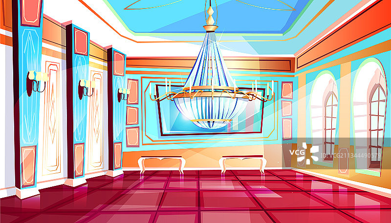 带枝形吊灯的舞厅图片素材