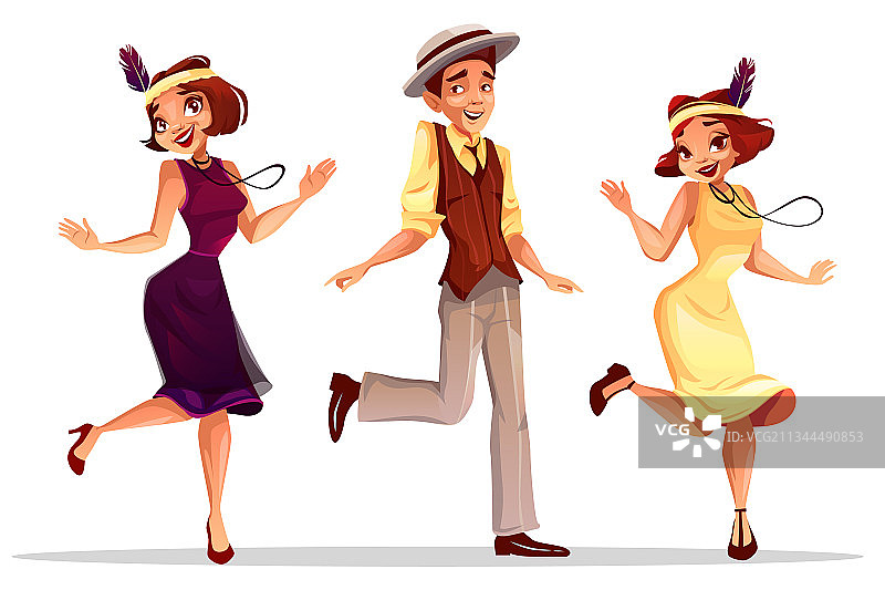 男女爵士舞者图片素材