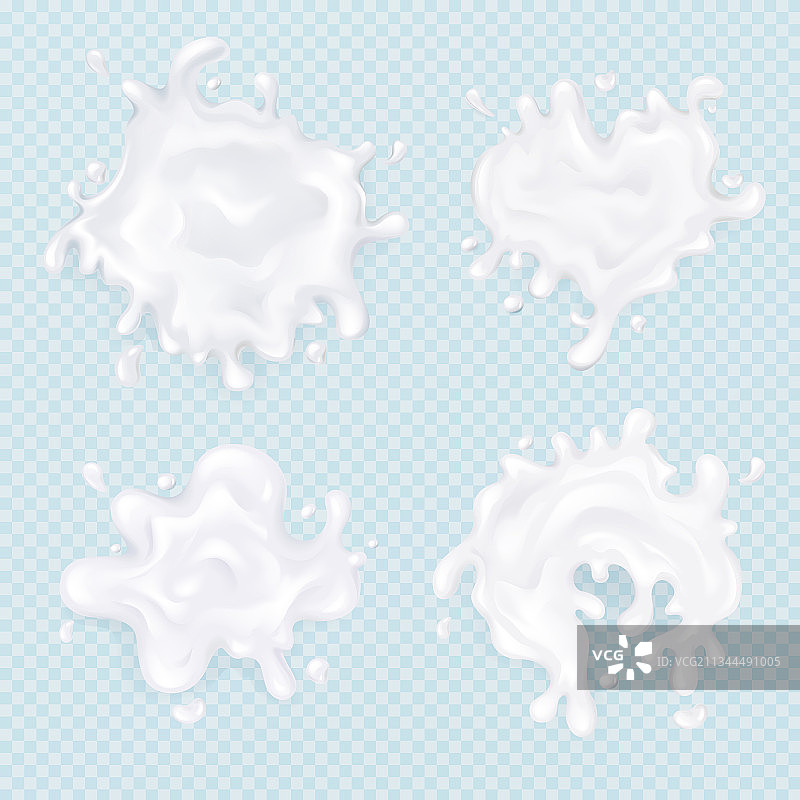 牛奶飞溅污迹3D效果图片素材