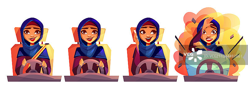 阿拉伯女人开车图片素材