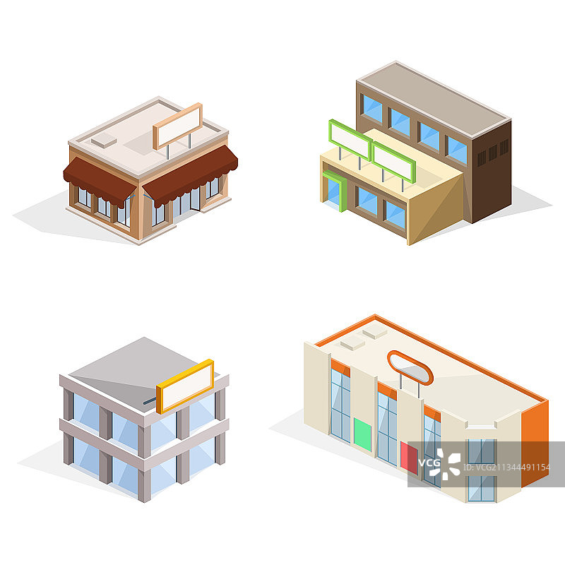 贸易建筑2.5D示意图图片素材