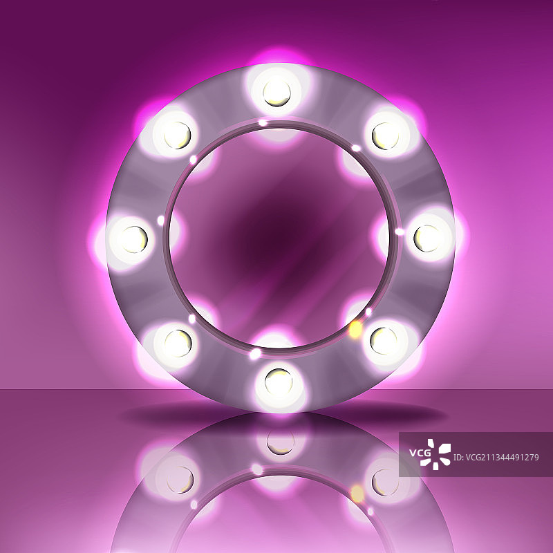 带灯的化妆镜图片素材