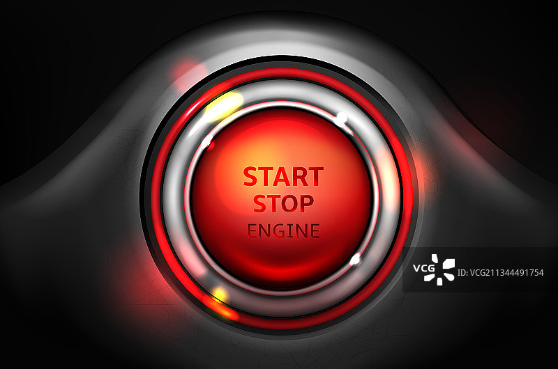 汽车发动机启动和停止点火按钮图片素材