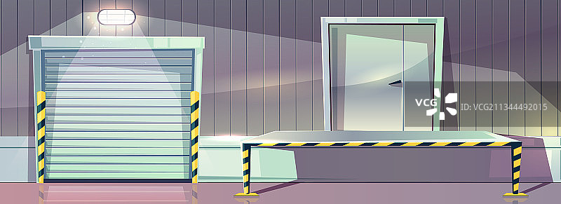 仓库卸货平台卷帘门图片素材