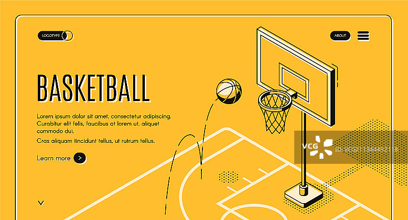 商业篮球场着陆页图片素材