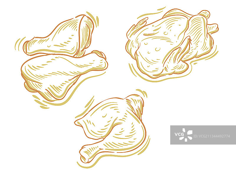 扁平风格鸡肉品牌标志设计素材图片素材