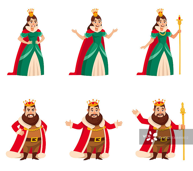 不同姿势的国王和王后图片素材