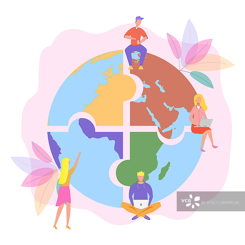 商务概念：团队隐喻，人们连接在一起图片素材