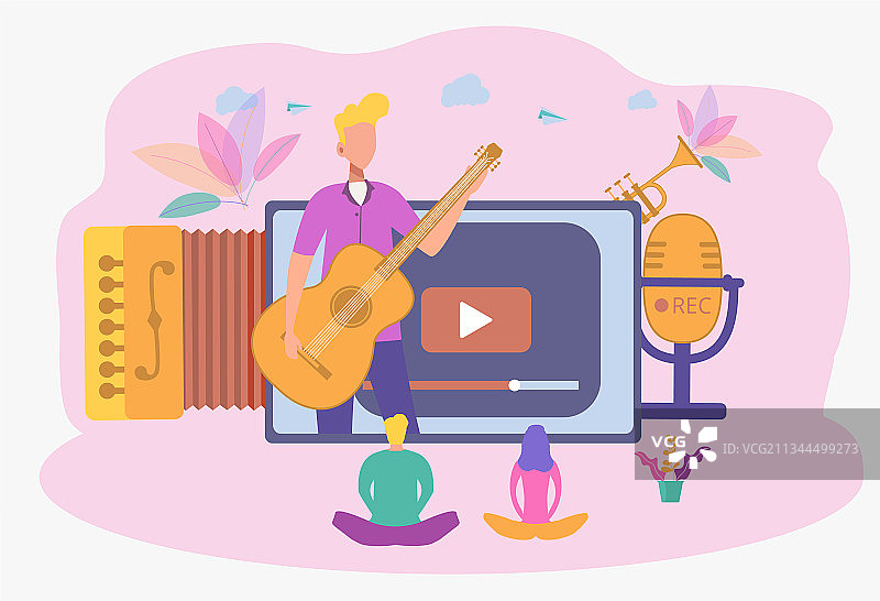 男人在线音乐教学图片素材