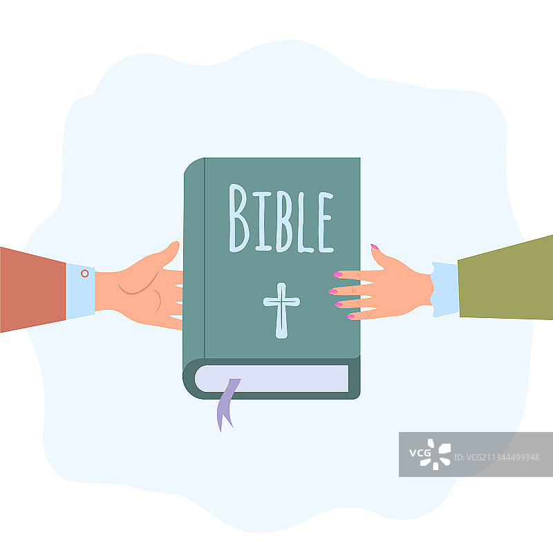 手拿《圣经》，上帝给人希望图片素材