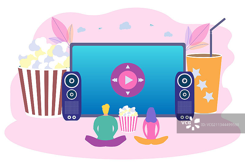 人们在家用影院观看电影图片素材