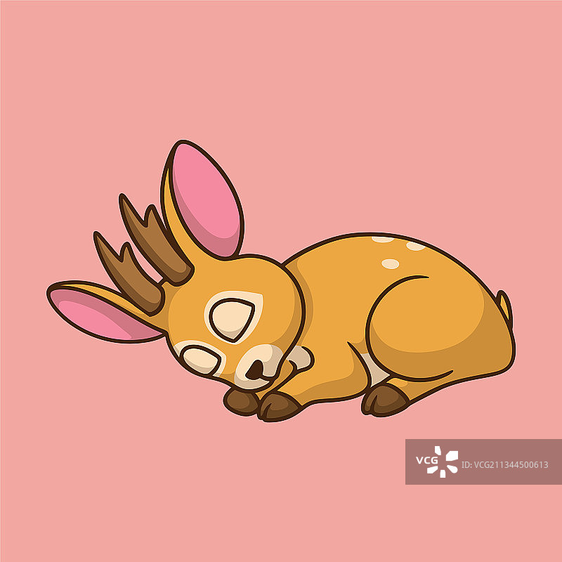 卡通动物设计：可爱小鹿吉祥物图片素材