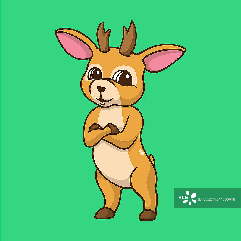 卡通动物设计酷鹿吉祥物logo图片素材