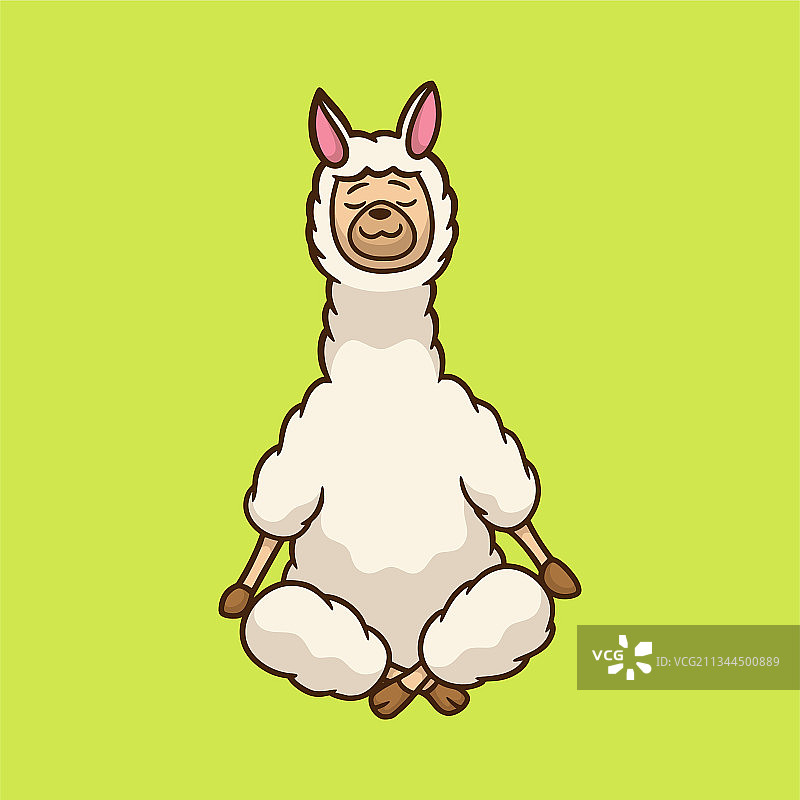 卡通动物设计：骆驼瑜伽姿势可爱吉祥物图片素材