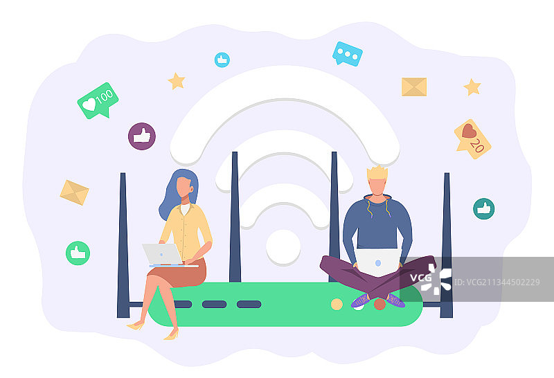 无线网络路由器调制解调器Wi-Fi连接图片素材