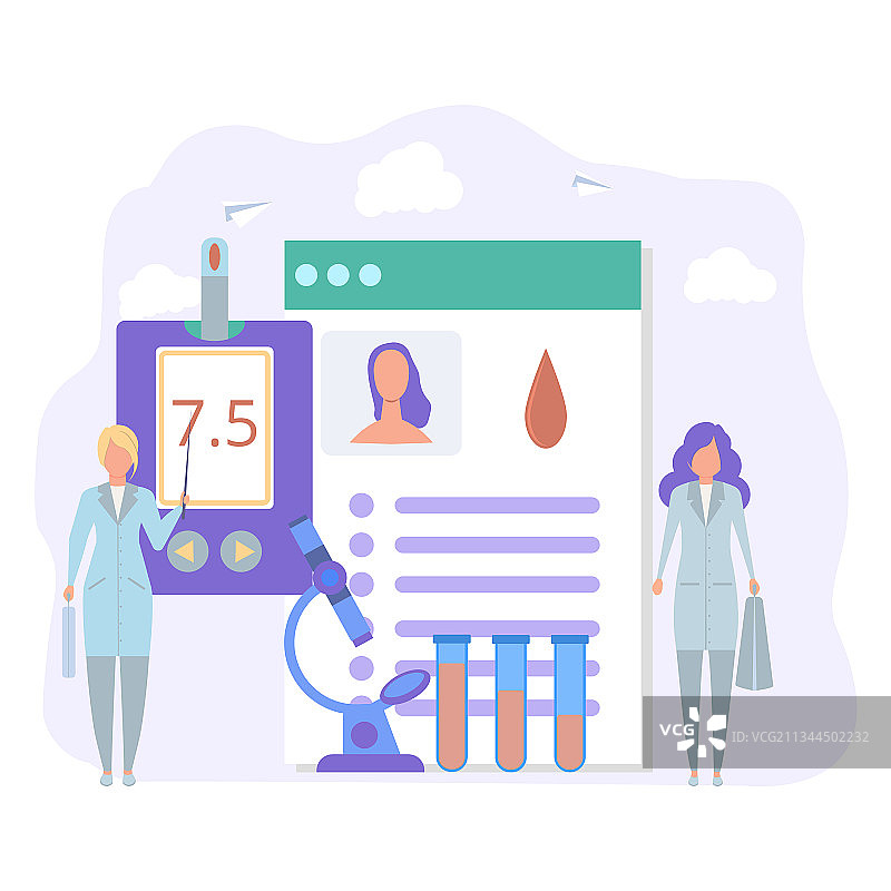 糖尿病血糖仪筛查结果图片素材