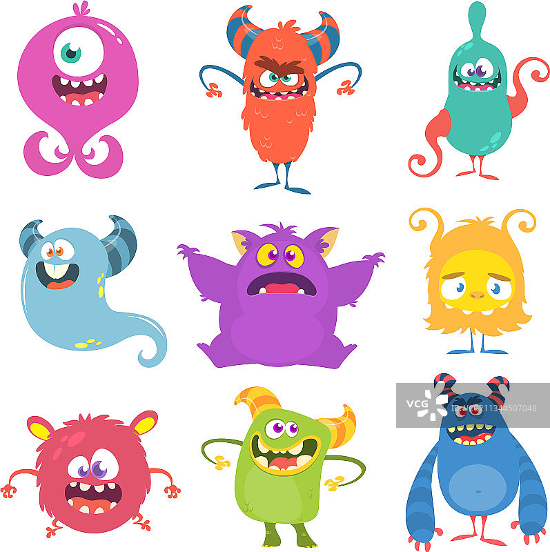 有趣的卡通怪物合集图片素材