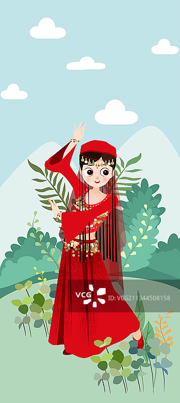 少数民族欢乐庆祝节日民俗舞蹈可爱男孩女孩图片素材