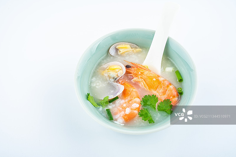 一碗营养美味的海鲜粥图片素材