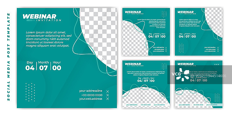 绿色社交媒体帖子模板图片素材