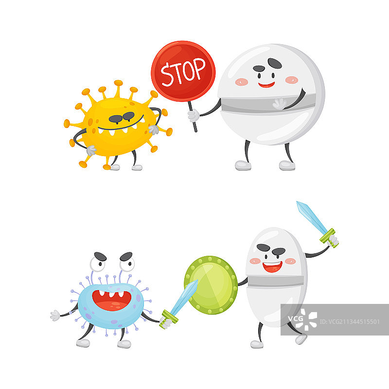 对抗病毒的医疗药片图片素材