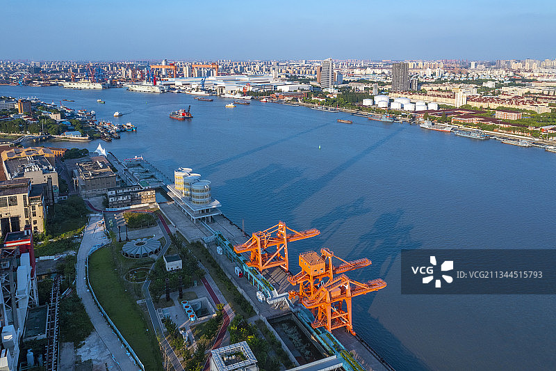 上海城市景观黄浦江两岸航拍图片素材