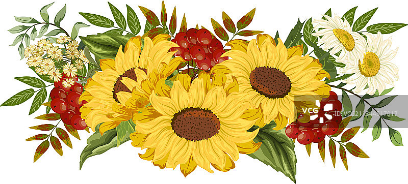 秋叶和向日葵图片素材