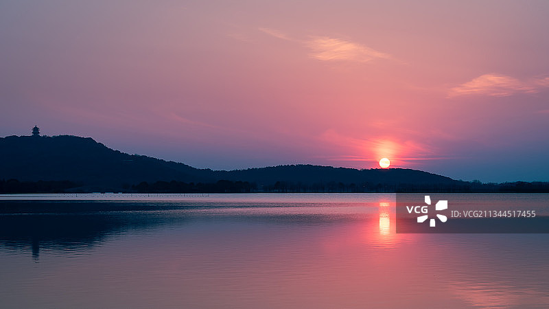 无锡蠡湖日落图片素材