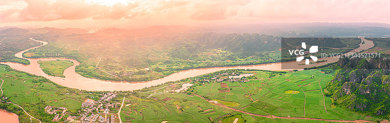 航拍崇左龙州左江图片素材