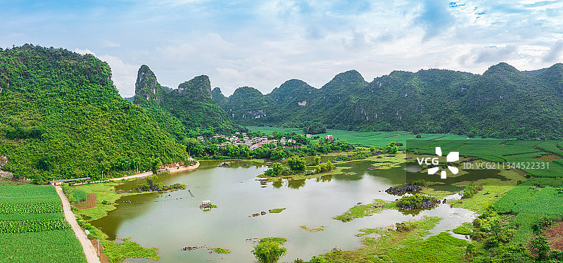 航拍广西龙州左江图片素材