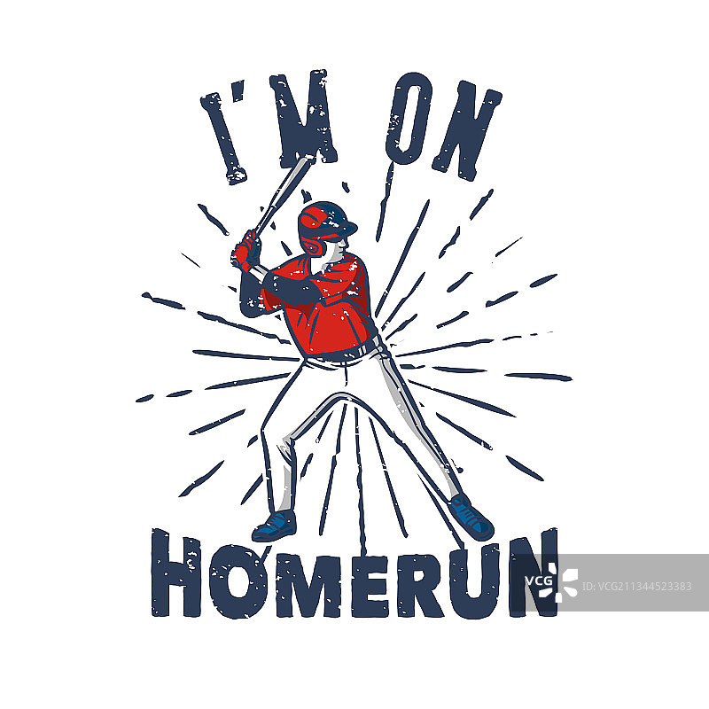 棒球全垒打T恤设计图片素材