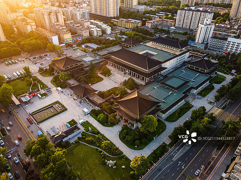 陕西历史博物馆航拍图片素材