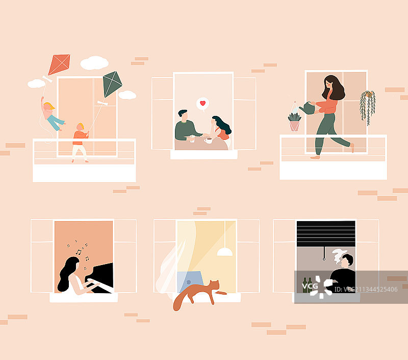 邻里邻居，家的故事图片素材