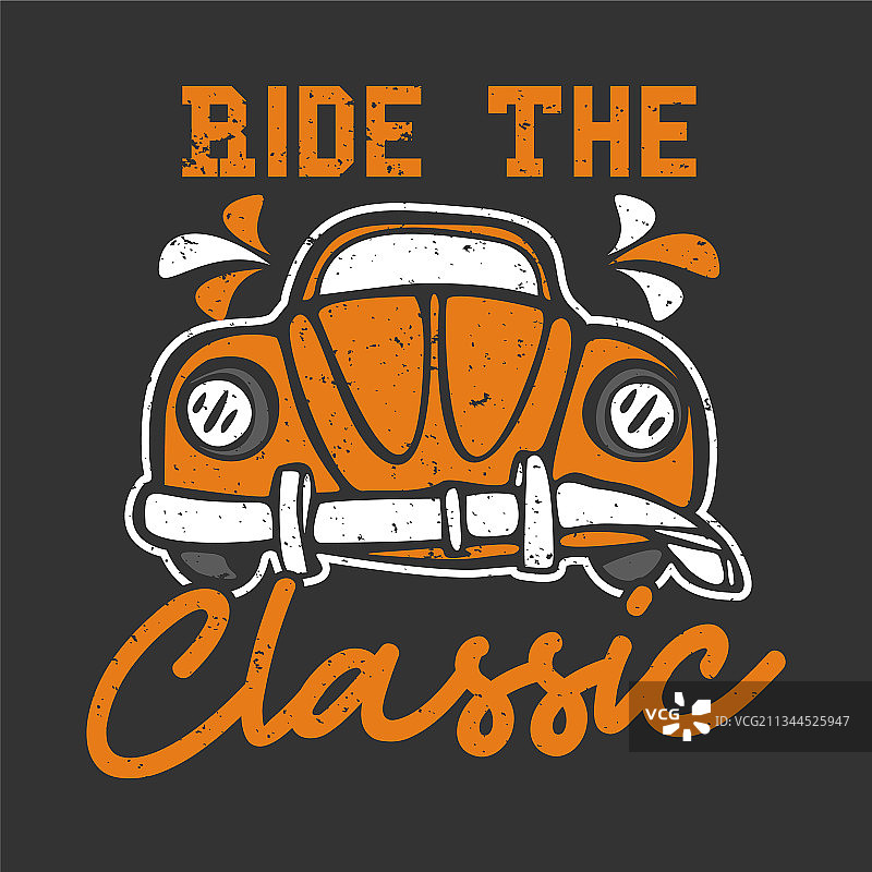 T恤设计标语：经典骑行图片素材
