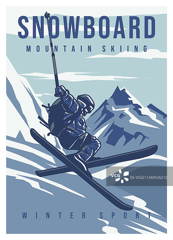 滑雪冬季海报设计图片素材