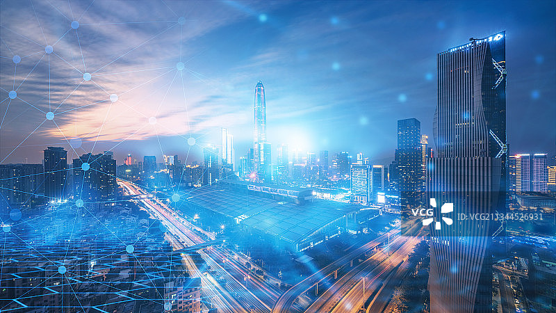 广东省深圳市福田区城市天际线图片素材