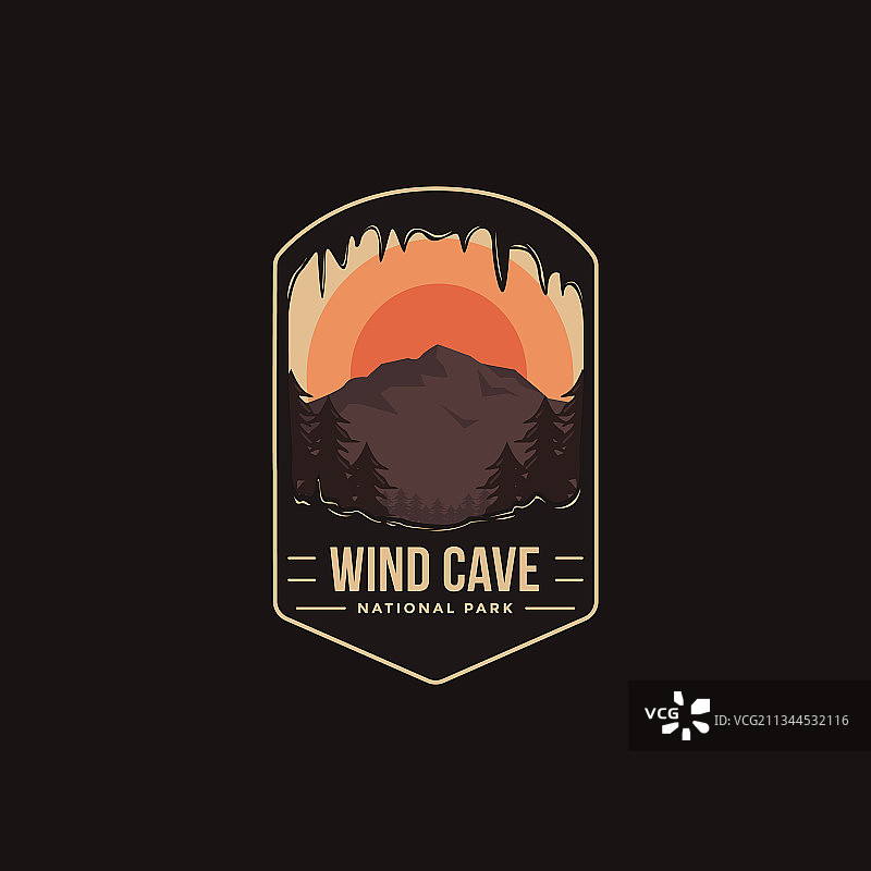 风洞国家公园徽章logo图片素材